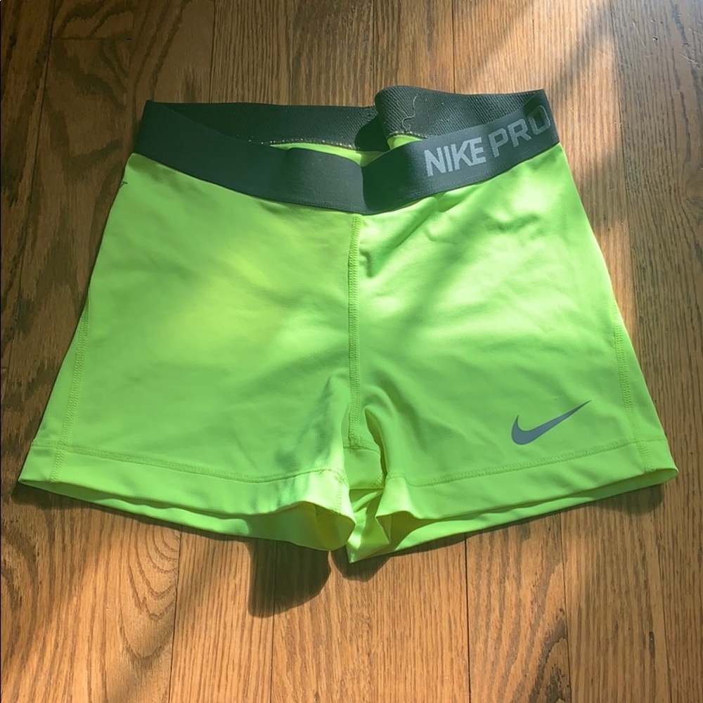 Neon Green Nike Pros, Women’s Size M